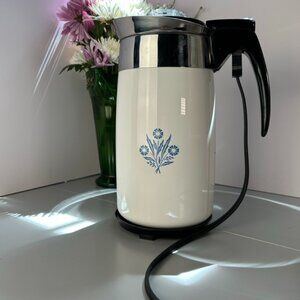 Vintage Corning Ware Blue Cornflower Rare 10 cup percolator, P-80-EP. Works.